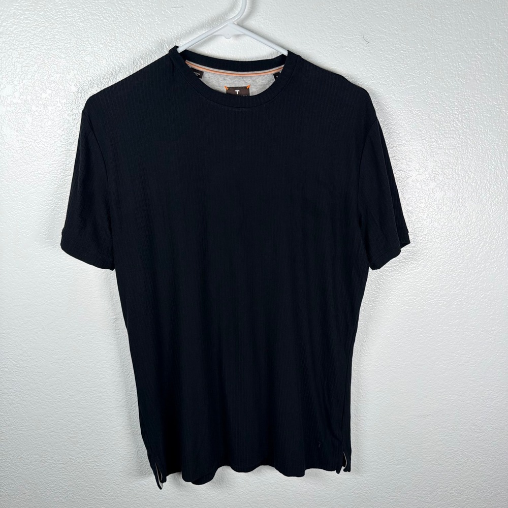 Left Coast Tee Mens Small Black Pima Cotton Modal Spandex Ribbed Shaped T-Shirt